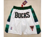 Men's Milwaukee Bucks White Pocket Shorts