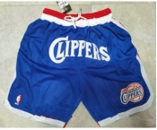 Men's los angeles clippers blue 2020 nike swingman stitched nba shorts