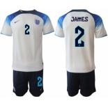 Men's England #2 James White Home Soccer Jersey Suit