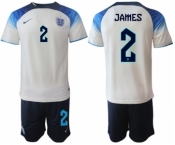 Men's England #2 James White Home Soccer Jersey Suit