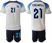 Men's England #21 Chilwell White Home Soccer Jersey Suit