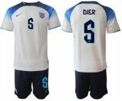 Men's England #5 Dier White Home Soccer Jersey Suit