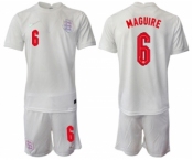 Men's England #6 Maguire White Home Soccer Jersey Suit