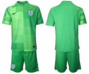 Men's England Blank Green Goalkeeper Soccer Jersey Suit