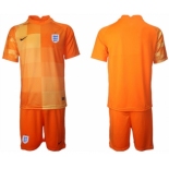 Men's England Blank Orange Goalkeeper Soccer Jersey Suit