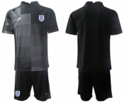 Men's England Custom Custom Black Goalkeeper Soccer Jersey Suit