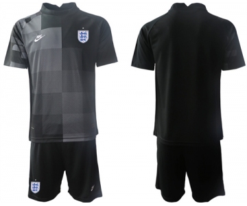 Men's England Custom Custom Black Goalkeeper Soccer Jersey Suit