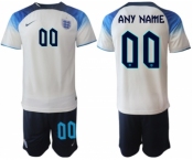 Men's England Custom White Home Soccer Jersey Suit