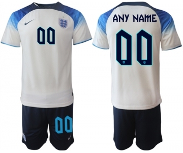 Mens England Custom White Home Soccer Jersey Suit