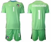 Men's Italy #1 Donnarumma Green Goalkeeper Soccer Jersey Suit