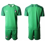 Men's Italy Blank Green Goalkeeper Soccer Jersey Suit