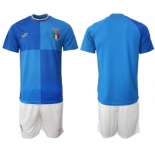 Men's Italy Custom Blue Home Soccer Jersey Suit