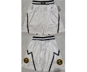 Men's Denver Nuggets White Shorts (Run Smaller)