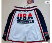 Men's Team USA White Pocket Shorts