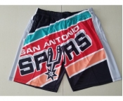 Men's San Antonio Spurs Black Big Face Mitchell Ness Hardwood Classics Soul Swingman Throwback Shorts