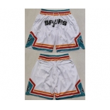 Men's San Antonio Spurs White Shorts (Run Smaller)