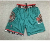 Men's Memphis Grizzlies Teal Green 1995-96 Just Don Shorts Swingman Shorts