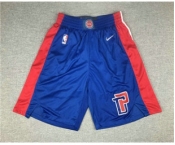 Men's Detroit Pistons New Blue 2019 Nike Swingman Stitched Shorts