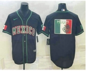 Men's Mexico Baseball 2023 Black World Big Logo Classic Stitched Jerseys