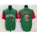 Men's Mexico Baseball 2023 Green Team Big Logo World Baseball Classic Stitched Jersey1