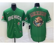 Men's Mexico Baseball 2023 Green Team Big Logo World Baseball Classic Stitched Jersey