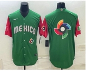 Men's Mexico Baseball 2023 Green World Big Logo With Patch Classic Stitched Jerseys