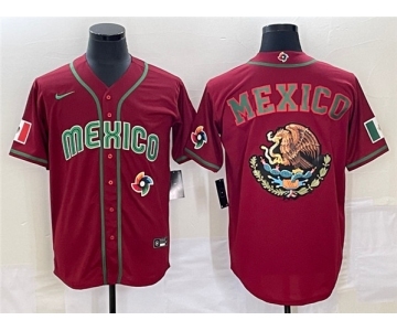 Men's Mexico Baseball 2023 Red Team Big Logo World Baseball Classic Stitched JerseyMen's Mexico Baseball 2023 Red Team Big Logo World Baseball Classic Stit