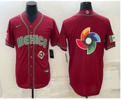 Men's Mexico Baseball 2023 Red World Baseball Big Logo Classic Stitched Jersey