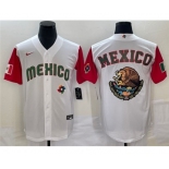 Men's Mexico Baseball 2023 White Team Big Logo World Baseball Classic Stitched Jersey