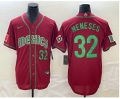 Men's Mexico Baseball #32 Joey Meneses Number 2023 Red World Classic Stitched Jersey