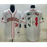 Men's Mexico Baseball #34 Fernando Valenzuela Number 2023 White World Classic Stitched Jersey1