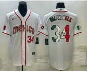 Men's Mexico Baseball #34 Fernando Valenzuela Number 2023 White World Classic Stitched Jersey1