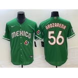 Men's Mexico Baseball #56 Randy Arozarena 2023 Green World Classic Stitched Jersey1