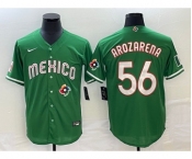 Men's Mexico Baseball #56 Randy Arozarena 2023 Green World Classic Stitched Jersey1