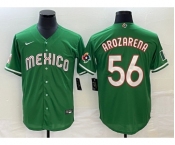 Men's Mexico Baseball #56 Randy Arozarena 2023 Green World Classic Stitched Jersey