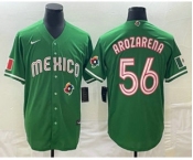 Men's Mexico Baseball #56 Randy Arozarena 2023 Green World Classic Stitched Jerseys