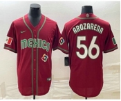 Men's Mexico Baseball #56 Randy Arozarena 2023 Red World Classic Stitched Jersey