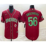 Men's Mexico Baseball #56 Randy Arozarena 2023 Red World Classic Stitched Jerseys