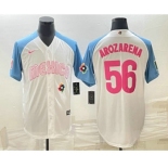 Men's Mexico Baseball #56 Randy Arozarena 2023 White Blue World Classic Stitched Jersey1