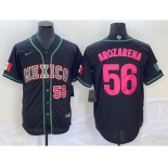 Men's Mexico Baseball #56 Randy Arozarena Number 2023 Black Pink World Classic Stitched Jersey4