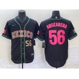 Men's Mexico Baseball #56 Randy Arozarena Number 2023 Black Pink World Classic Stitched Jersey5