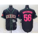 Men's Mexico Baseball #56 Randy Arozarena Number 2023 Black Pink World Classic Stitched Jersey