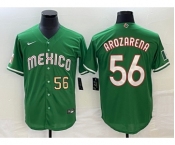 Men's Mexico Baseball #56 Randy Arozarena Number 2023 Green World Classic Stitched Jersey1