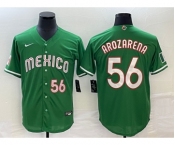 Men's Mexico Baseball #56 Randy Arozarena Number 2023 Green World Classic Stitched Jersey2