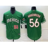 Men's Mexico Baseball #56 Randy Arozarena Number 2023 Green World Classic Stitched Jersey3