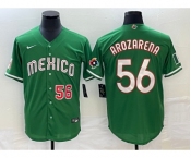 Men's Mexico Baseball #56 Randy Arozarena Number 2023 Green World Classic Stitched Jersey3