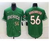 Men's Mexico Baseball #56 Randy Arozarena Number 2023 Green World Classic Stitched Jersey4