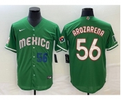 Men's Mexico Baseball #56 Randy Arozarena Number 2023 Green World Classic Stitched Jersey