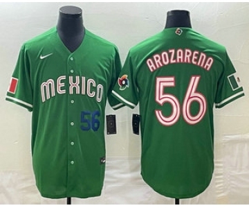 Men's Mexico Baseball #56 Randy Arozarena Number 2023 Green World Classic Stitched Jersey