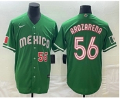 Men's Mexico Baseball #56 Randy Arozarena Number 2023 Green World Classic Stitched Jerseys